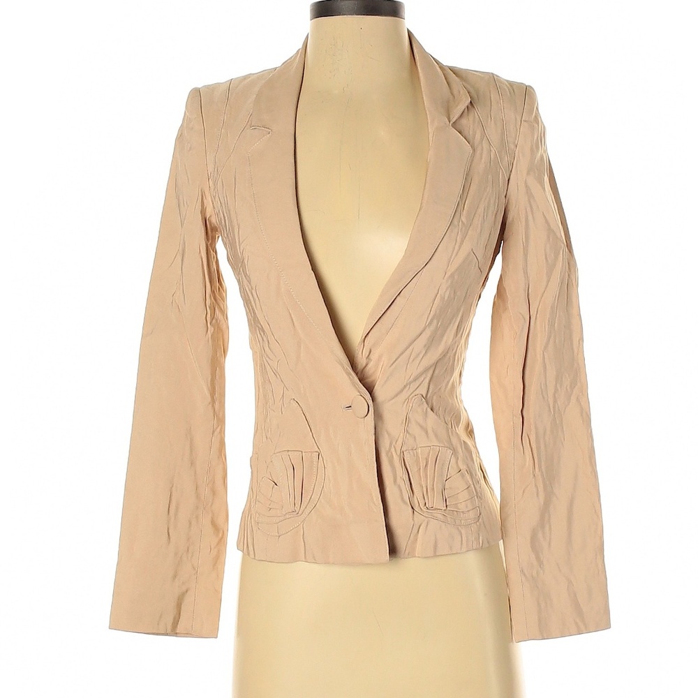 ❤️ Vintage Y2K Luca Luca Tan Seashell Pocket Blazer 40IT Made in Italy